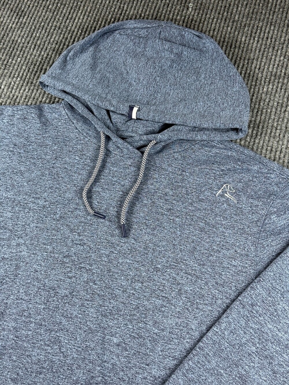 Rhoback Hesi Hoodie Mens XL Performance Pullover Heathered Navy Athletic